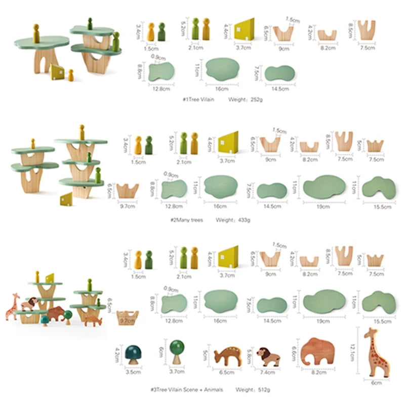 Lernspielwelt - Balance-Spieleug aus Holz „Waldtiere“