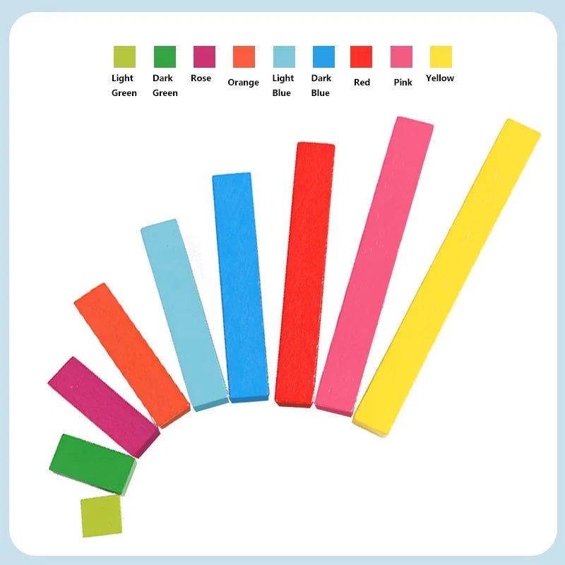 Mundo dos jogos educativos - Palitos de madeira coloridos para matemática