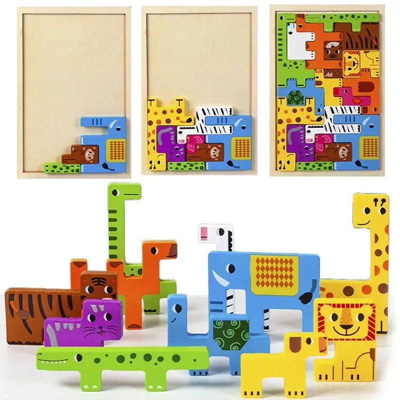 Lernspielwelt - 3D Cartoon Holzpuzzle